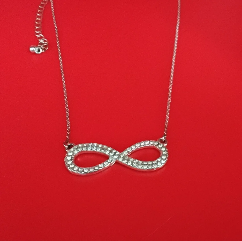 Infinity Rhinestone Necklace - Picture 3 of 4